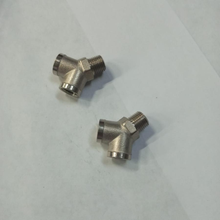 З/ч V-образный соединитель две резьбы 1/4 внутренняя одна резьба 1/4 наружняя